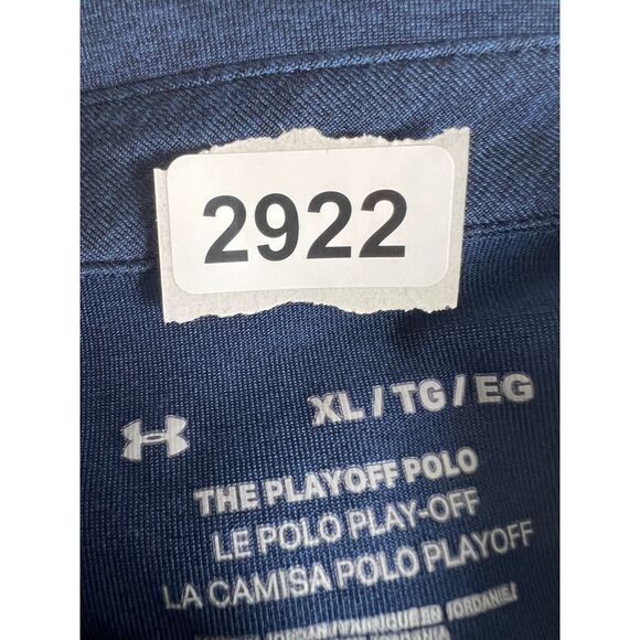 Under Armour The Playoff Polo Golf Shirt Navy Blue Short Sleeve Logo Men's XL - Picture 10 of 10